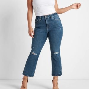 Express Jeans High Waisted FlexX Cropped Flare Jeans Size Medium fits sz 6/8/10